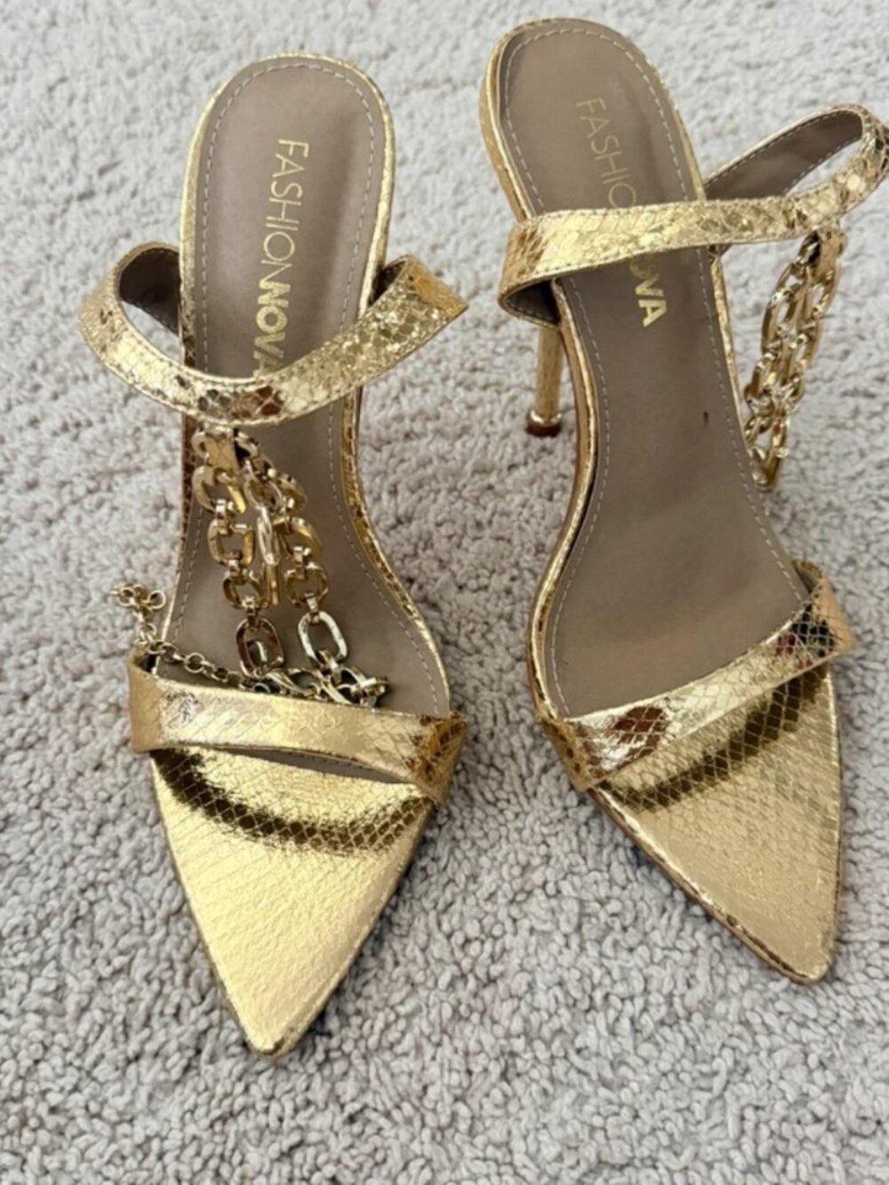 Gold Heels fashion nova